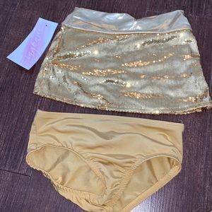 Kids sequins dance costume skirt